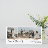 Carte de remerciement de mariage photo élégante av (Debout devant)