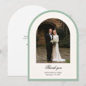 Carte de remerciement de mariage photo élégante mo (Devant / Derrière)