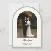 Carte de remerciement de mariage photo élégante mo (Devant)