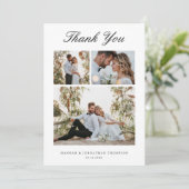 Carte de remerciement de mariage photo élégante Sc (Debout devant)