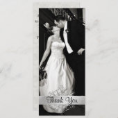 Carte de remerciement de mariage photo flocon de n (Devant / Derrière)