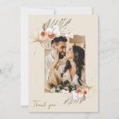 Carte de remerciement de mariage photo florale tro (Devant)