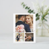 Carte de remerciement de mariage photo Minimalist (Debout devant)