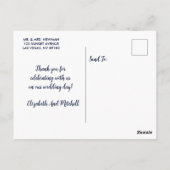 Carte de remerciement de mariage photo Minimalist (Dos)
