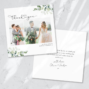 Carte de Remerciement de Mariage Photo Minimaliste