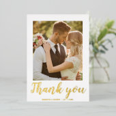 Carte de remerciement de mariage photo moderne 2 é (Debout devant)