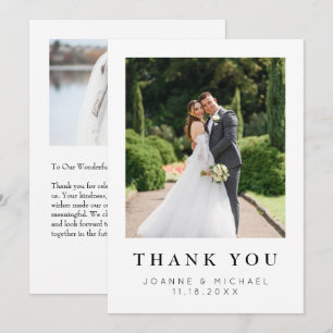 Carte de remerciement de mariage photo moderne per