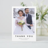 Carte de remerciement de mariage photo moderne sim (Debout devant)