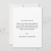 Carte de remerciement de mariage photo moderne sim (Dos)