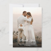 Carte de remerciement de mariage photo moderne sim (Devant)
