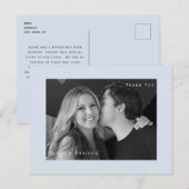 Carte de remerciement de mariage photo N&B Dusty B (Devant / Derrière)