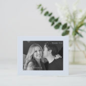 Carte de remerciement de mariage photo N&B Dusty B (Debout devant)