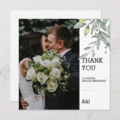 Carte de remerciement de mariage photo plat Eucaly (Devant / Derrière)