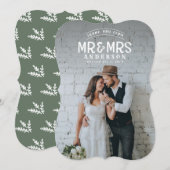 Carte de remerciement de mariage photo rustique (Devant / Derrière)