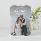 Carte de remerciement de mariage photo rustique (Debout devant)