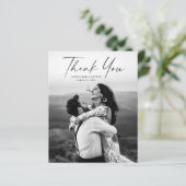 Carte de remerciement de mariage photo Script Budg (Debout devant)