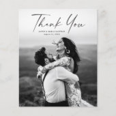 Carte de remerciement de mariage photo Script Budg (Devant)