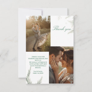 Carte de remerciement de mariage photo simple Coup