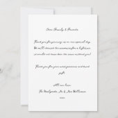 Carte de remerciement de mariage photo simple et c (Dos)