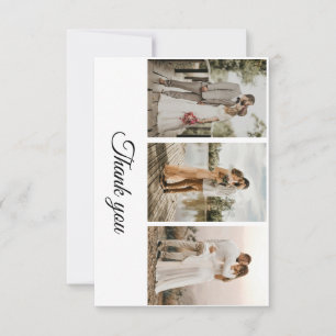 Carte de remerciement de mariage photo typographie