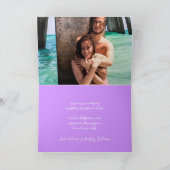 Carte de remerciement de mariage photo violette de (Intérieur)