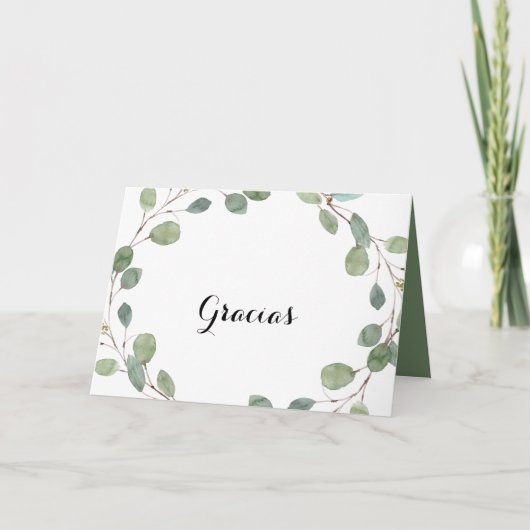 Carte de remerciement de mariage pliée Calligraphi (Devant)