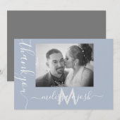 Carte de remerciement de mariage pour couples avec (Devant / Derrière)