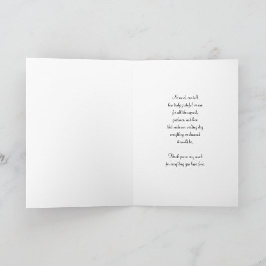 Carte de remerciement de mariage pour les parents (Intérieur)