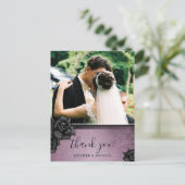 Carte de remerciement de mariage Purple Gothic Hal (Debout devant)