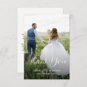 Carte de remerciement de mariage recto-verso avec  (Devant / Derrière)