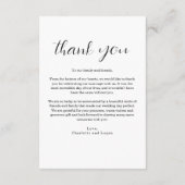 Carte de remerciement de mariage recto-verso avec  (Dos)