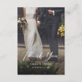 Carte de remerciement de mariage recto-verso avec  (Devant)