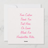 Carte de remerciement de mariage rose (Dos)