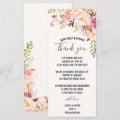 Carte de remerciement de mariage - Rose Antique (Devant / Derrière)