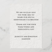 Carte de remerciement de mariage rose gold pour an (Verso)