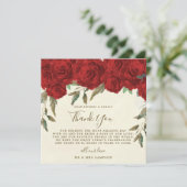 carte de remerciement de mariage roses rouges (Debout devant)