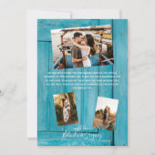 Carte de remerciement de mariage Rustic Blue Bois  (Devant)