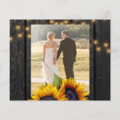 Carte de remerciement de mariage rustique avec 2 p (Dos)