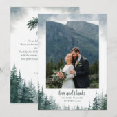 Carte de remerciement de mariage rustique avec enc (Devant / Derrière)