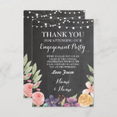 Carte de remerciement de mariage rustique avec fle (Devant / Derrière)