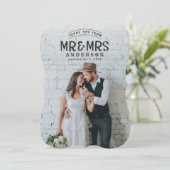 Carte de remerciement de mariage rustique avec pho (Debout devant)