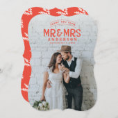 Carte de remerciement de mariage rustique avec pho (Devant / Derrière)