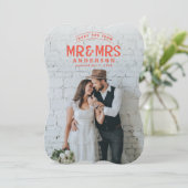 Carte de remerciement de mariage rustique avec pho (Debout devant)