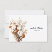 Carte de remerciement de mariage Rustique Bohème (Dos)