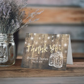 Carte de remerciement de mariage Rustique Bois Pot