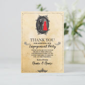 Carte de remerciement de mariage rustique Hallowee (Debout devant)