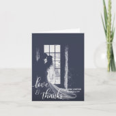 Carte de remerciement de mariage Script LOVE & THA (Devant)