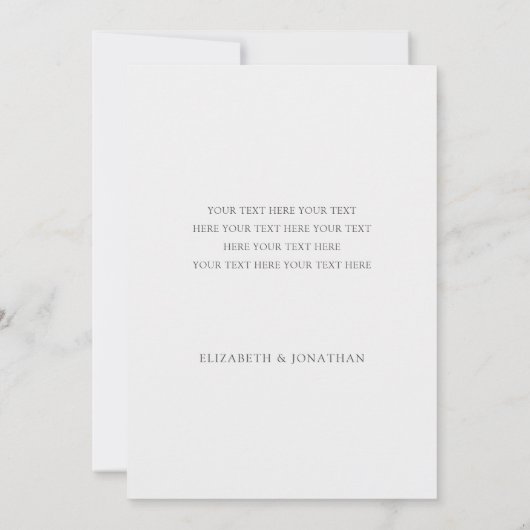 Carte de remerciement de mariage simple avec photo (Dos)