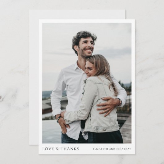 Carte de remerciement de mariage simple avec photo (Devant / Derrière)