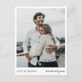 Carte de remerciement de mariage Simple Chic avec  (Devant)